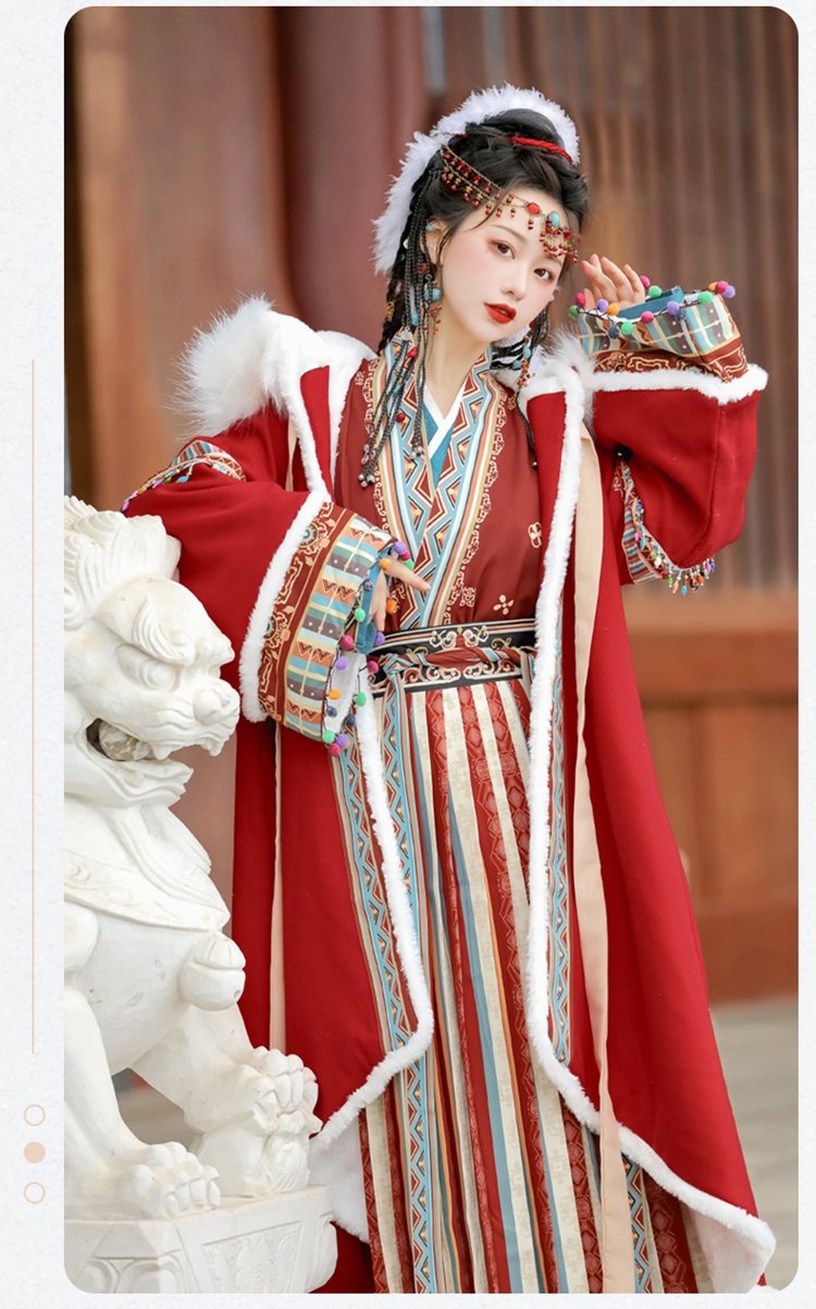 Chinese Traditional Clothing Red Hanfu Winter
