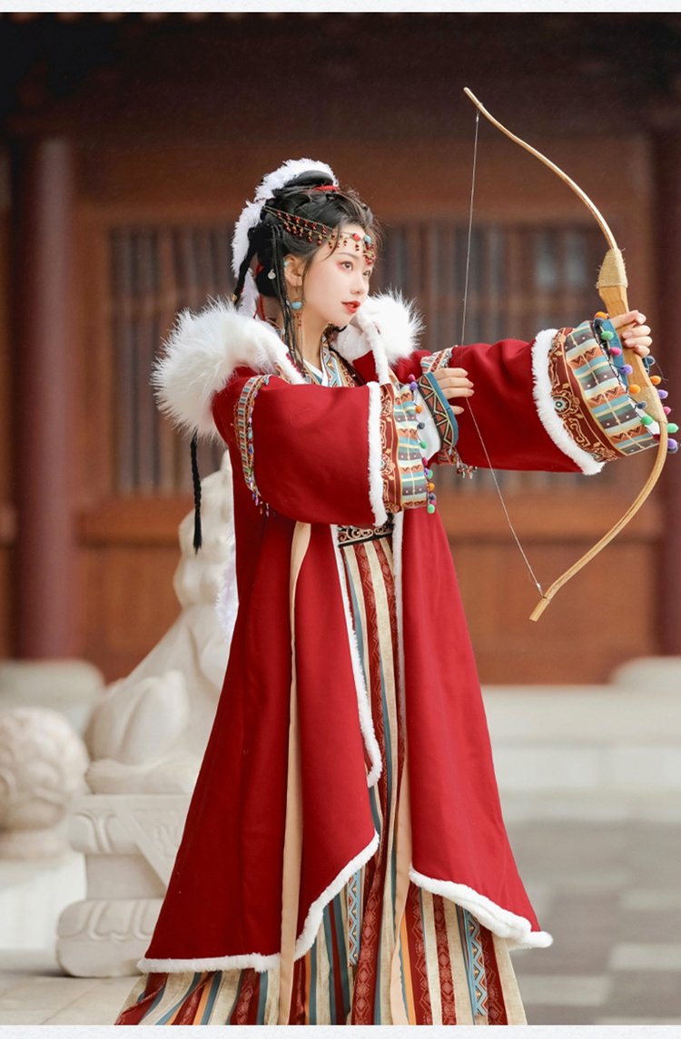 Chinese Traditional Clothing Red Hanfu Winter