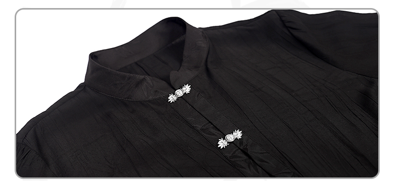 Embroidery Black Long Dress Chinese Modern Hanfu