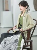 Fashion Hanfu Summer Daily Dress Green Modern Hanfu Dress - Image 3