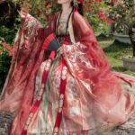 Red Hanfu Dress – Embroidered Fairy Flowing Chinese Outfit Set