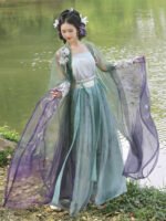 Embroidered Hanfu Dress – Fairy Style Flowing Chinese Outfit Set - Image 2