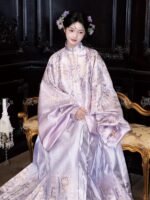 Ming Dynasty Women’s Hanfu Set Lavender Outfit - Image 3