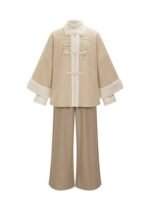 Winter Hanfu Outfit Embroidered Jacket & Wide-Leg Pants Set - Image 4