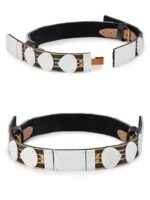Ming Style Hanfu Leather Belt – Wide 5cm White Jade Look Waist Belt for Performance & Photography - Image 4