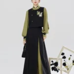 Modern Hanfu Three Piece Set Women – Embroidered Vest, Stand Collar Blouse & Flowing Skirt