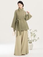 New Chinese Style Outfit Set for Women – Elegant Daily Coat, Top & Wide Pants - Image 2