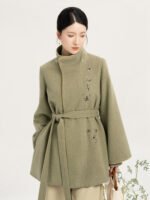 New Chinese Style Outfit Set for Women – Elegant Daily Coat, Top & Wide Pants