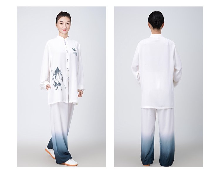 Front and back comparison of performance Tai Chi suit