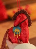 Lucky Horse Embroidered Chinese Sachet Ornament – Wearable Bag & Car Charm - Image 4