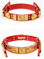 Red Ming Style Hanfu Waist Belt – Wide 5cm Flying Fish Pattern Belt for Performance & Photography - Image 5