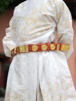 Red Ming Style Hanfu Waist Belt – Wide 5cm Flying Fish Pattern Belt for Performance & Photography - Image 4