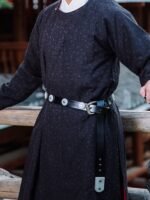 Tang Style Hanfu Leather Belt – Adjustable Unisex Waist Belt for Round Collar Robe & Yisan