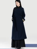 Tang-Style Brocade Coat with Matching Pants & Knit Top - Image 2