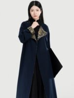 Tang-Style Brocade Coat with Matching Pants & Knit Top - Image 3