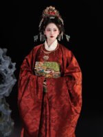 Ming Dynasty Hanfu Set – Embroidered Yuanlingpao & Horse Face Skirt - Image 3