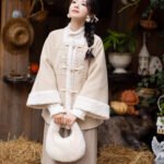 Winter Hanfu Outfit Embroidered Jacket & Wide-Leg Pants Set